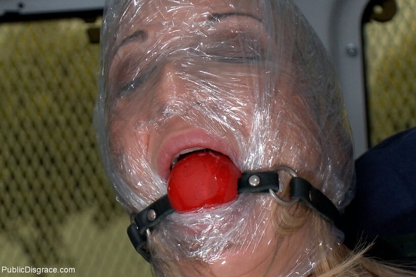 Gagged and tied up, Amy Brooke faces an invited gangbang session (shot 4)