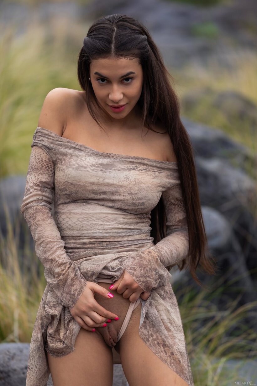 Image 4/21: Petite Vanessa Alessia flaunts her natural tits and feet while spreading