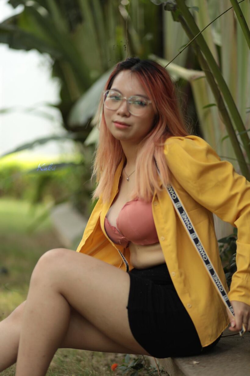 Image 9/21: Redhead girl exposes her big tits outdoors