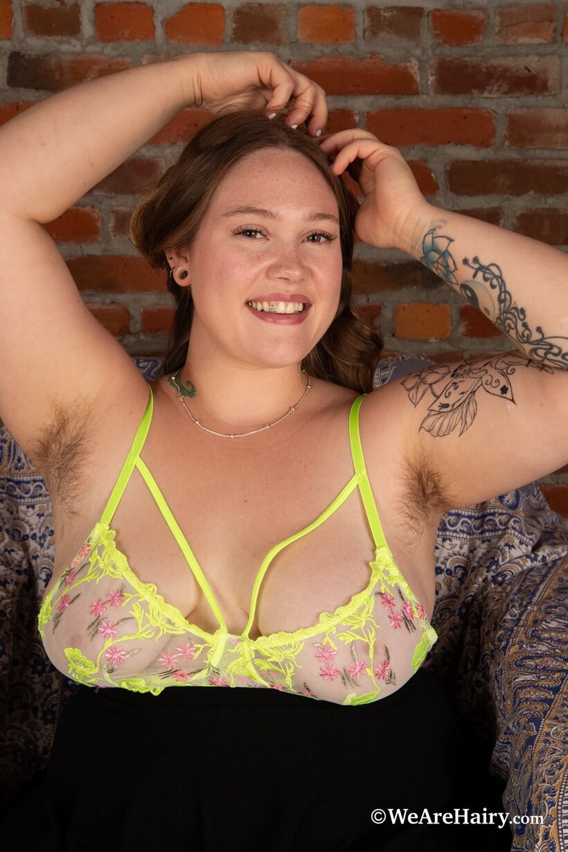 Curvy girl masturbates and shows her fat hairy pussy and big tits in a skirt (shot 6)