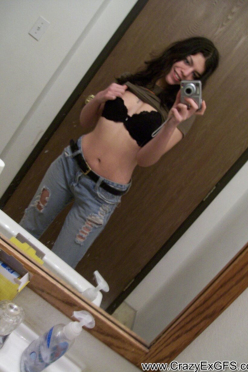 Photo 14 — Phoebe flashes her hairy twat close-up before riding a small cock