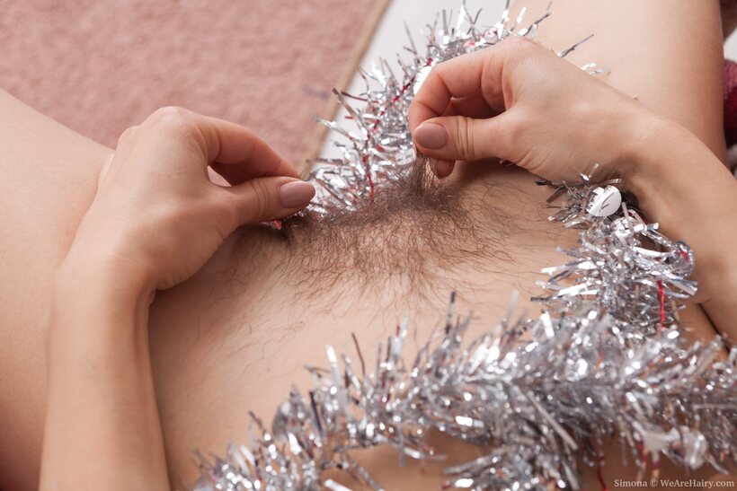 Simona slips out of her summer dress and shows off her hairy pussy, photo 16 of 21