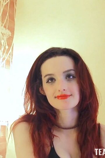 Redhead girl gets naked and starts sucking cock in stockings with James Deen