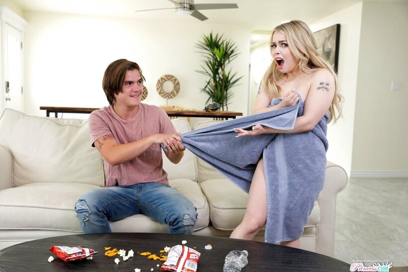 Photo 4 — Cute Haley Spades gets naked and starts fucking hard on the sofa with Tyler Cruise