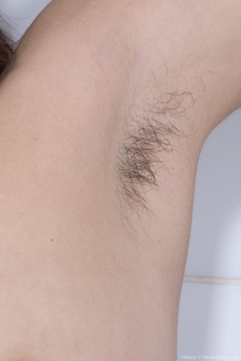 Image 20/21: A sexy striptease reveals Tiffany’s hairy pussy in close-up