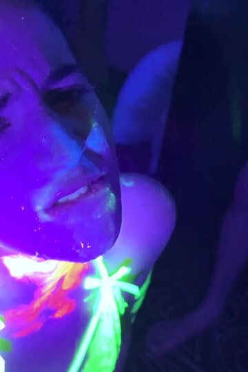 Vanessa Cliff takes part in a glow-lit gangbang party