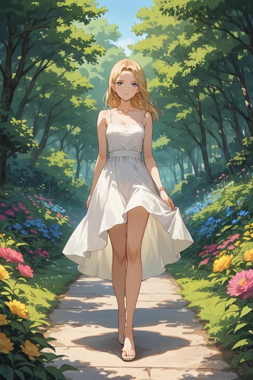 Ai pic 4 from the set «Blonde AI beauty with blue eyes has hardcore garden sex»