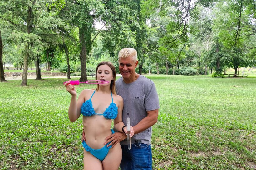 Clothed Lily Blossom shows her natural tits while fucking hard (shot 9)