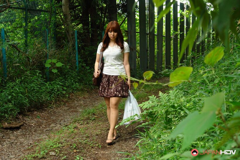 Eri Makino nude photo 1 — Clothed Eri Makino strips out of her skirt and starts fucking hard