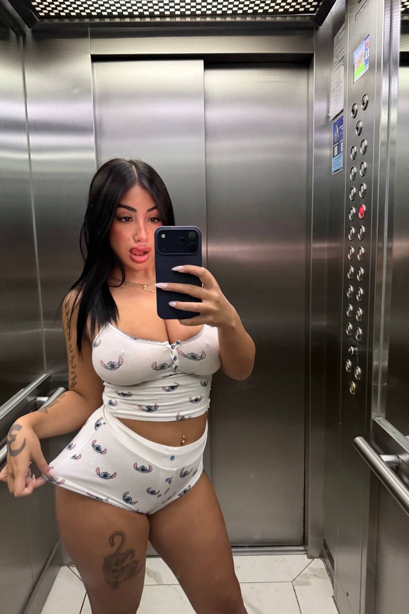 Image 2/20: Solo amateur girl strikes sexy poses in a matching lingerie set