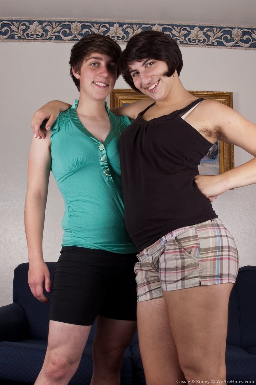 Zooey and Cassie reveal hairy pussies before getting intimate, photo 1 of 19