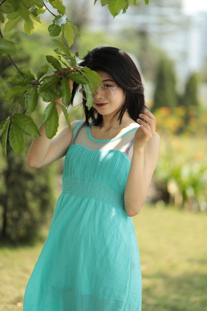 Photo 17 — Brunette girl strips out of her skirt and poses naked