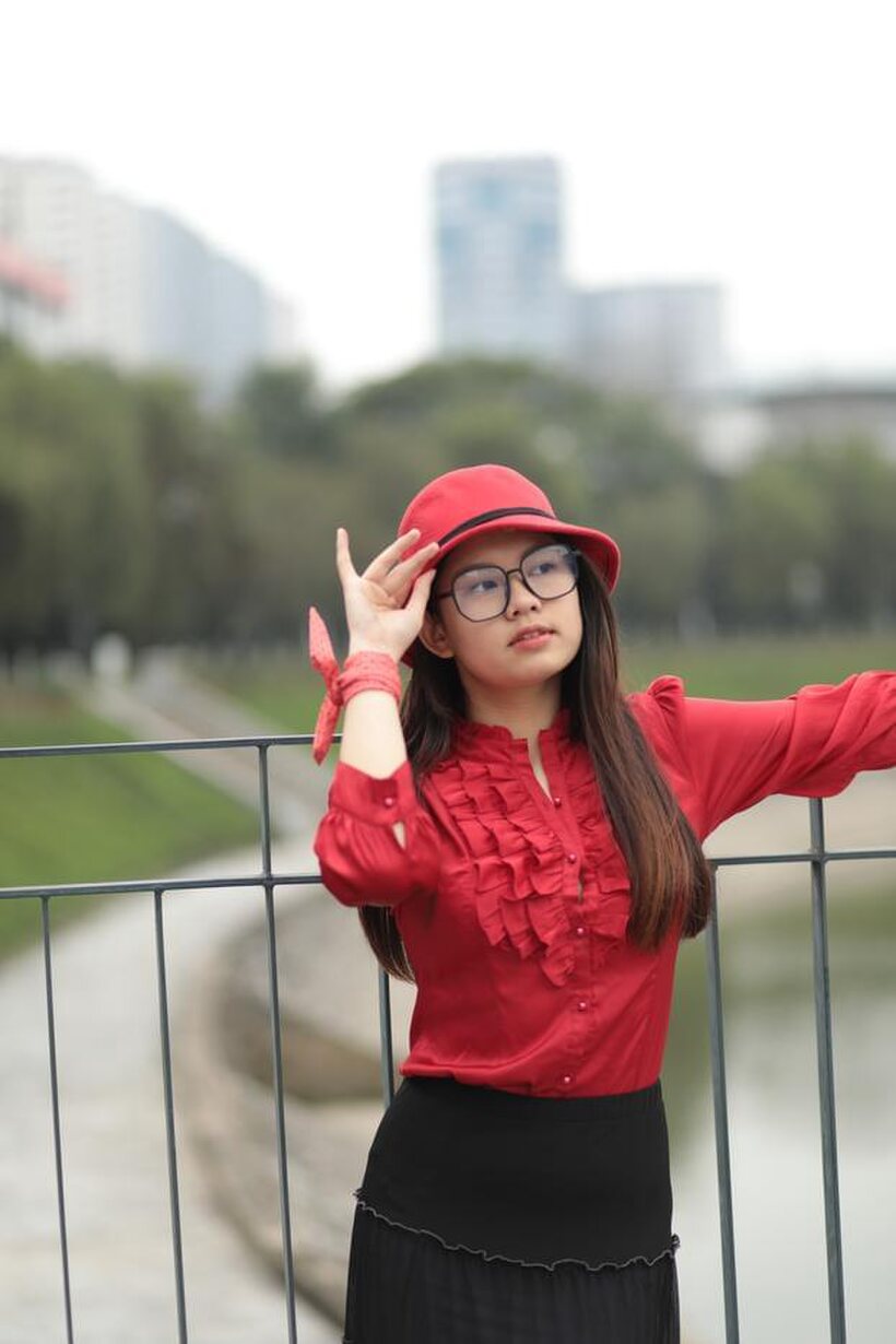Amateur nude photo 18 — Natalia poses in a classy outfit on the bridge, Asian solo