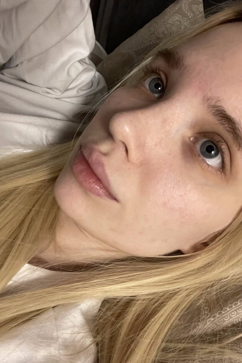 Image 13/20: Blonde girl taking selfies in glasses