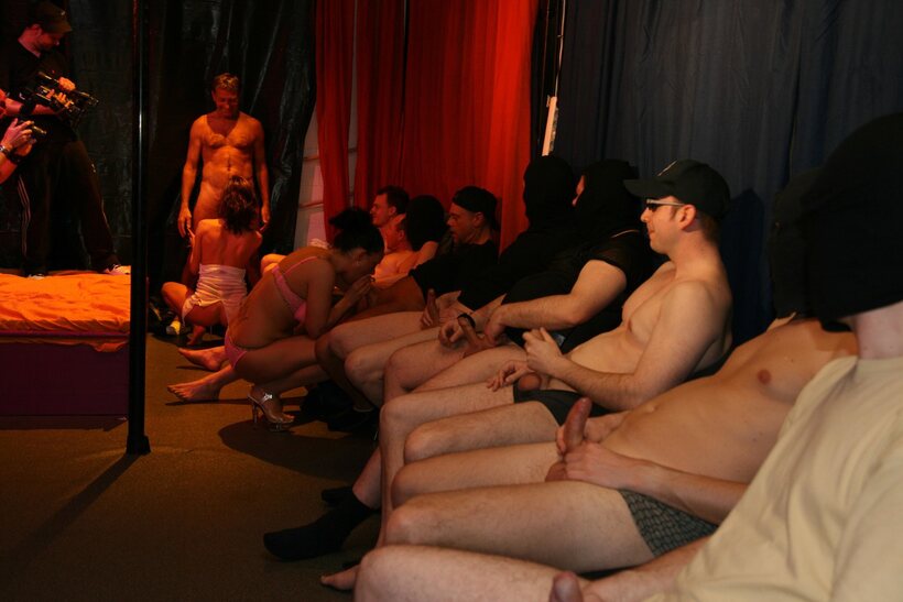 Amateur pic 5 from the set «Horny men gang up on a group of amateur girlfriends for rough fun»