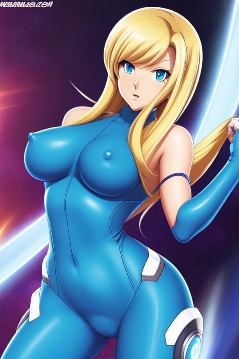 Ai pic 2 from the set «Teasing her big tits, Zero Suit Samus strikes poses in hentai»