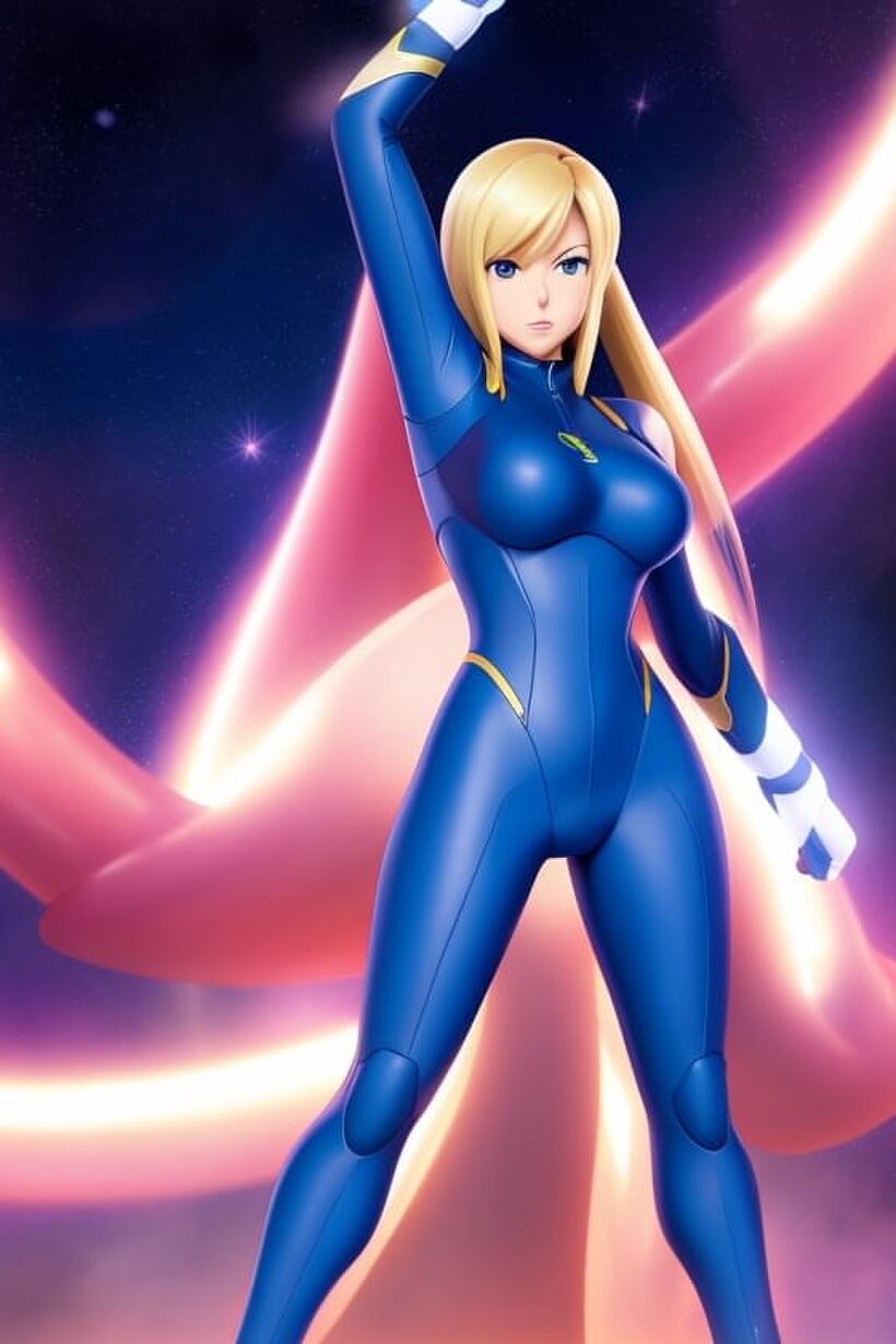 Ai pic 8 from the set «Teasing her big tits, Zero Suit Samus strikes poses in hentai»