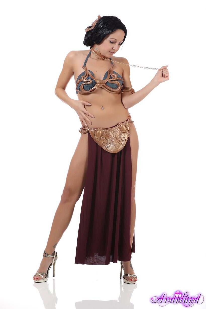 Photo 9 — Andi Land slips out of cosplay and shows off her skinny teen body