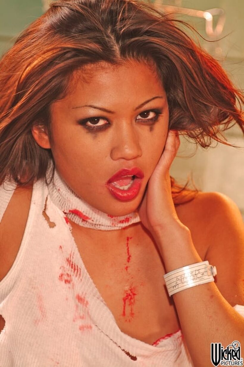 Petite Charmane Star plays with a dildo and shows her natural tits and pussy in panties, photo 16 of 21