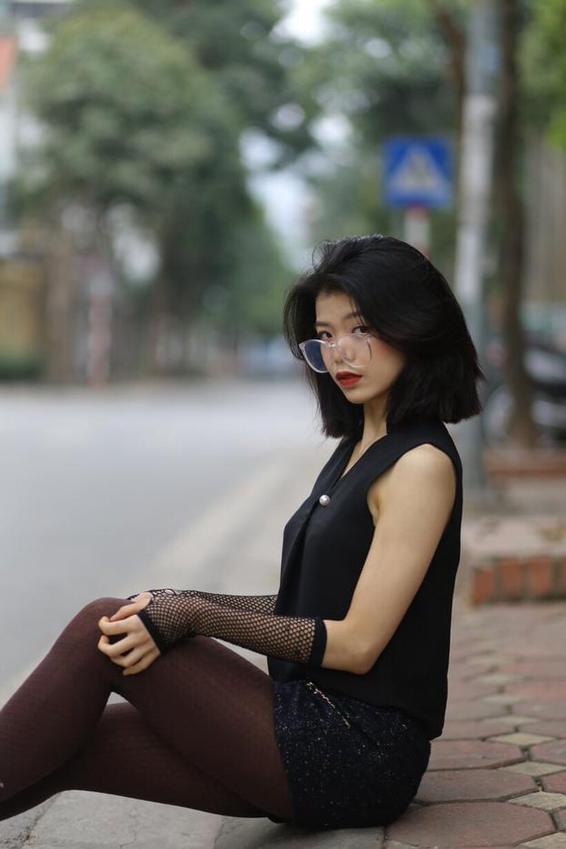 Photo 10 — Asian girl exposes her body outdoors