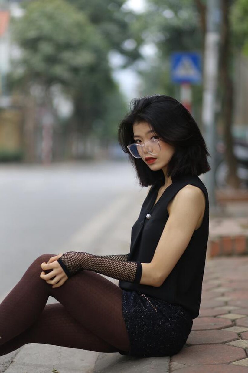 Photo 11 — Asian girl exposes her body outdoors