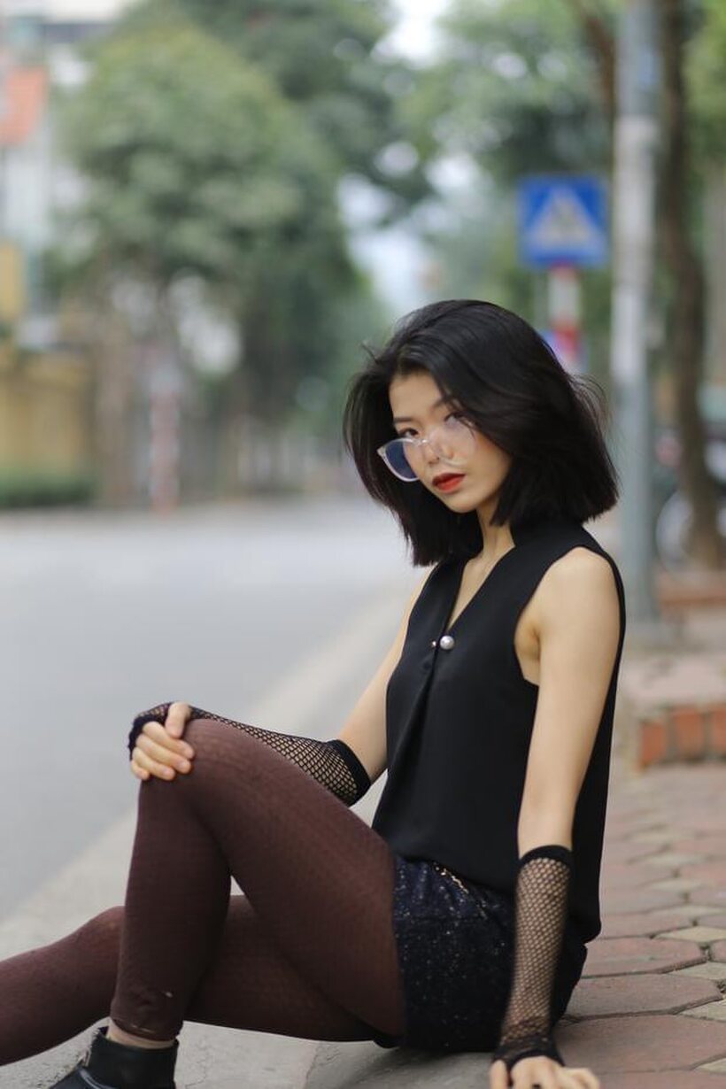 Photo 13 — Asian girl exposes her body outdoors