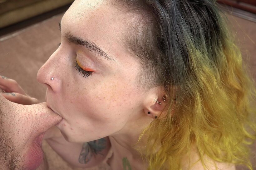 Photo 11 — Mikaela flashes her tattoos while sucking cock in POV style