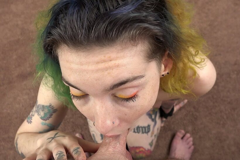 Photo 18 — Mikaela flashes her tattoos while sucking cock in POV style