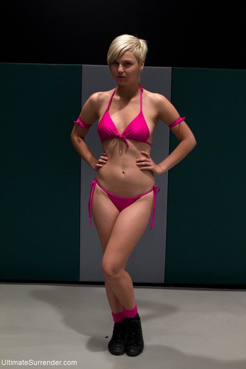 Image 1/21: Rain DeGrey and Chloe Camilla wrestle in bikinis and sneakers