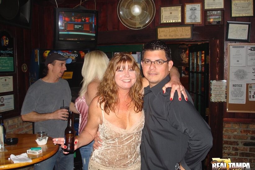 Dee Delmar nude photo 5 — Mature Dee Delmar plays with a dildo and shows her big tits at a party with Tracy Lick