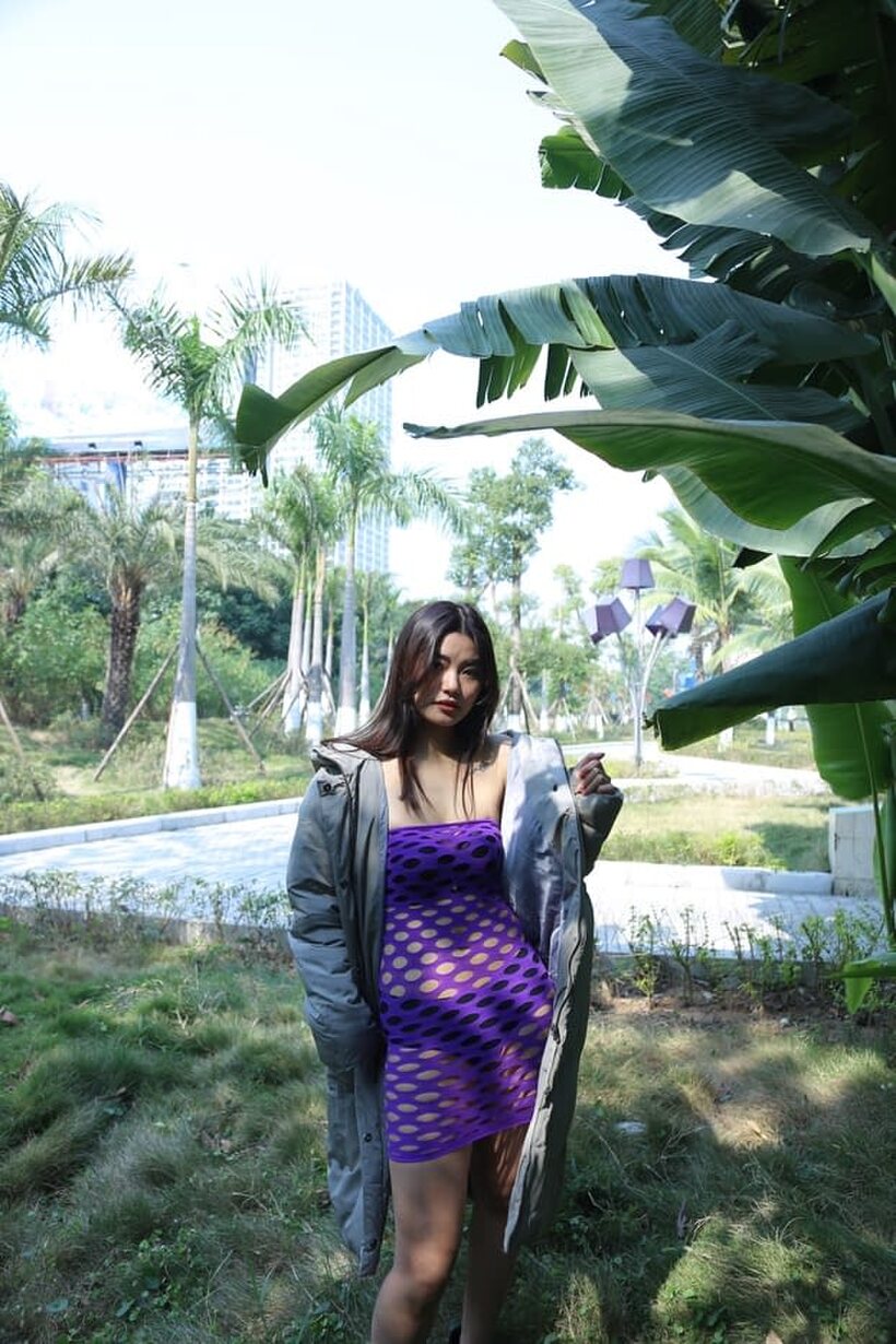 Asian nude photo 2 — Outdoor compilation of a brunette babe flashing her shaved pussy