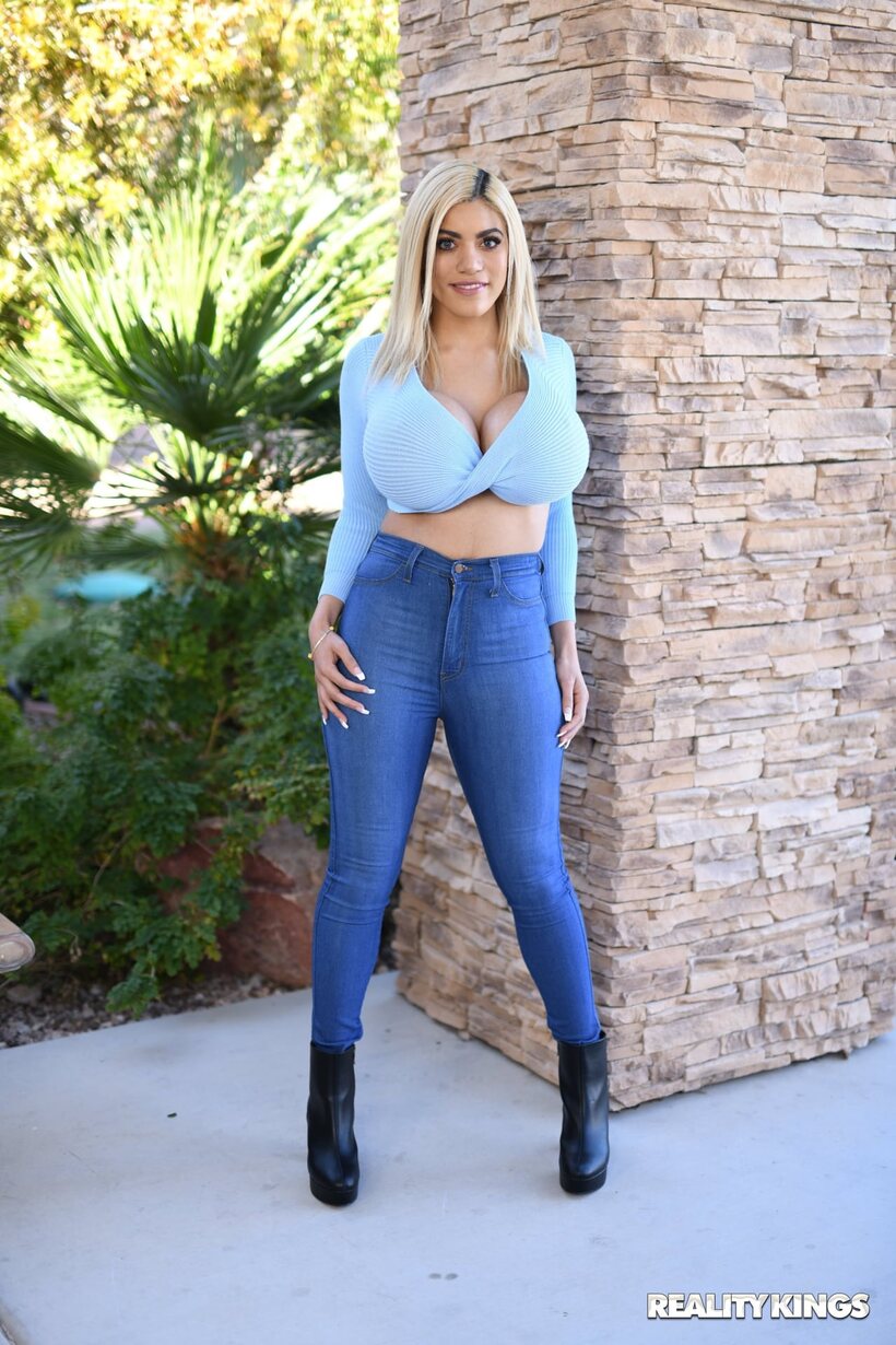 Amber Alena pic 1 from the set «Amber Alena flashes her huge boobs before getting fucked on the floor»