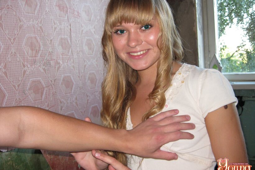 Nestee Shy nude photo 2 — Fucks her boyfriend on the bed as blonde teen Nestee Shy moans